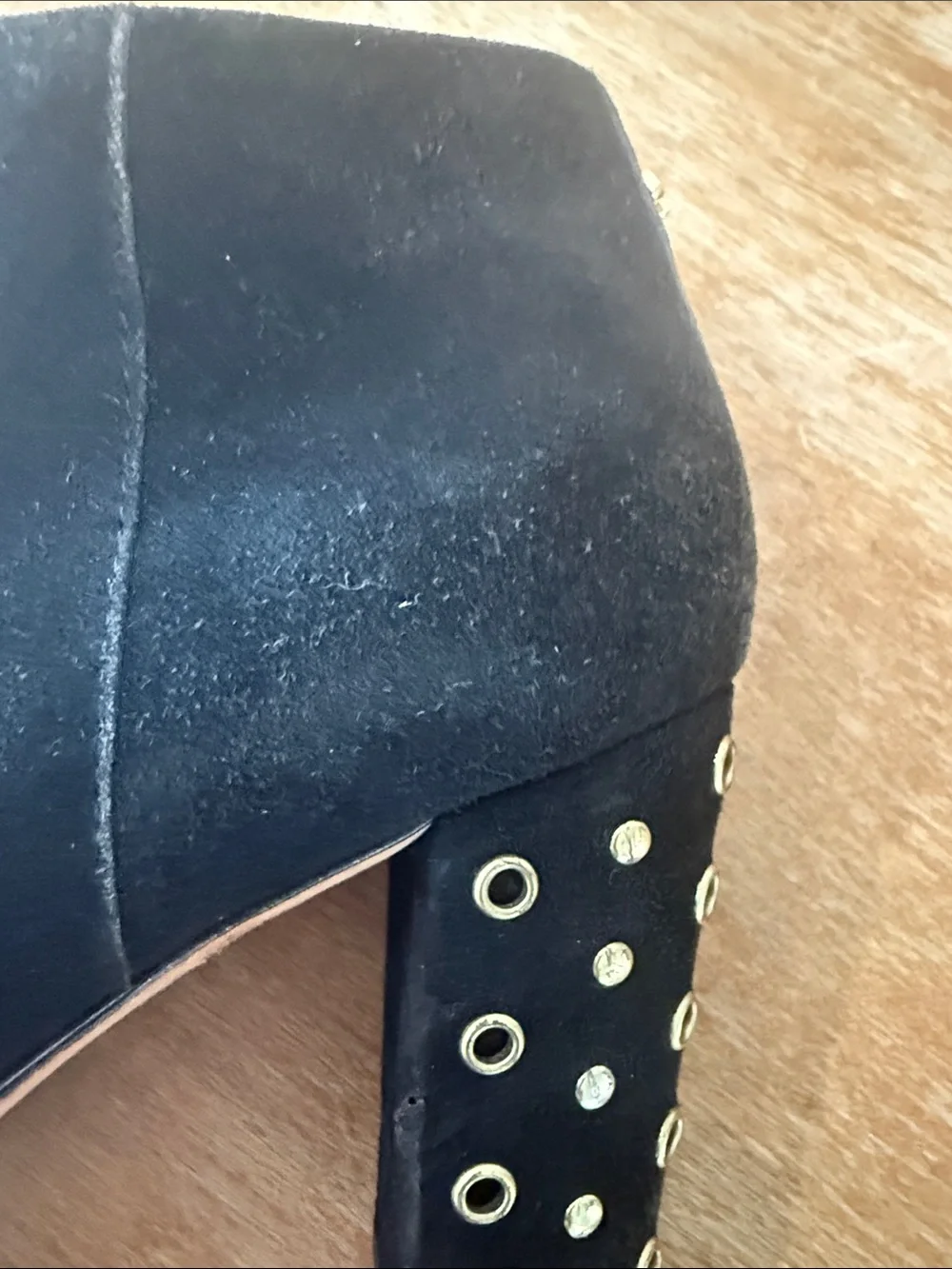 Kate Spade Black Suede Studded Ankle Booties - Size 7.5